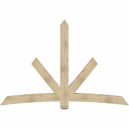Ekena Millwork Alberta Rough Sawn Timber Gable Bracket, Douglas Fir, 96"W x 64"H x 6"D x 6"F, 16/12 Pitch GBW096X64X0606ALB00RDF